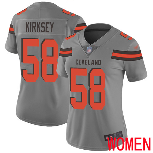 Cleveland Browns Christian Kirksey Women Gray Limited Jersey #58 NFL Football Inverted Legend->women nfl jersey->Women Jersey